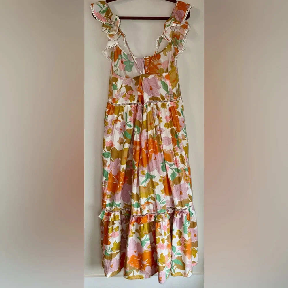 ASOS DESIGN curve ruffle maxi sundress featuring a retro floral print - size 16 - Picture 11 of 15